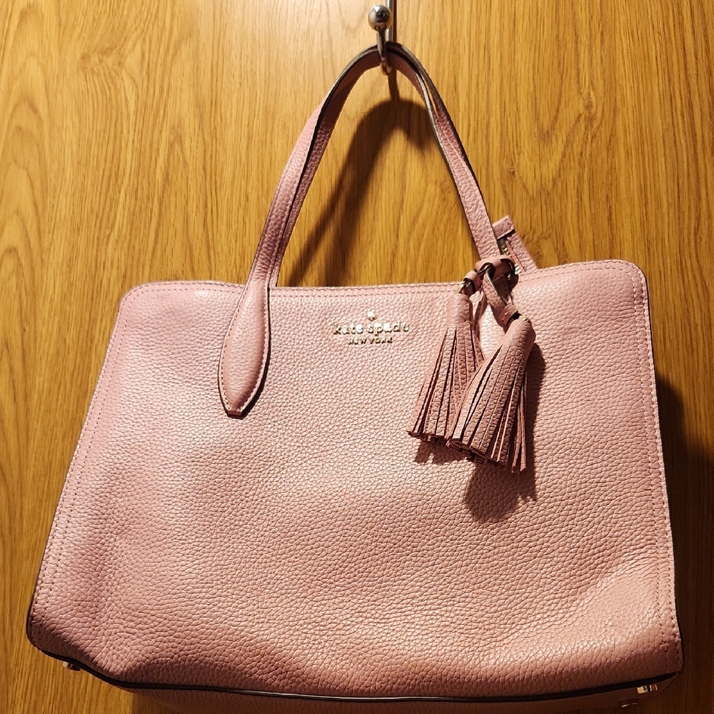 NWT Kate Spade Medium Blush Pink Top Zip Sachel with Tassels